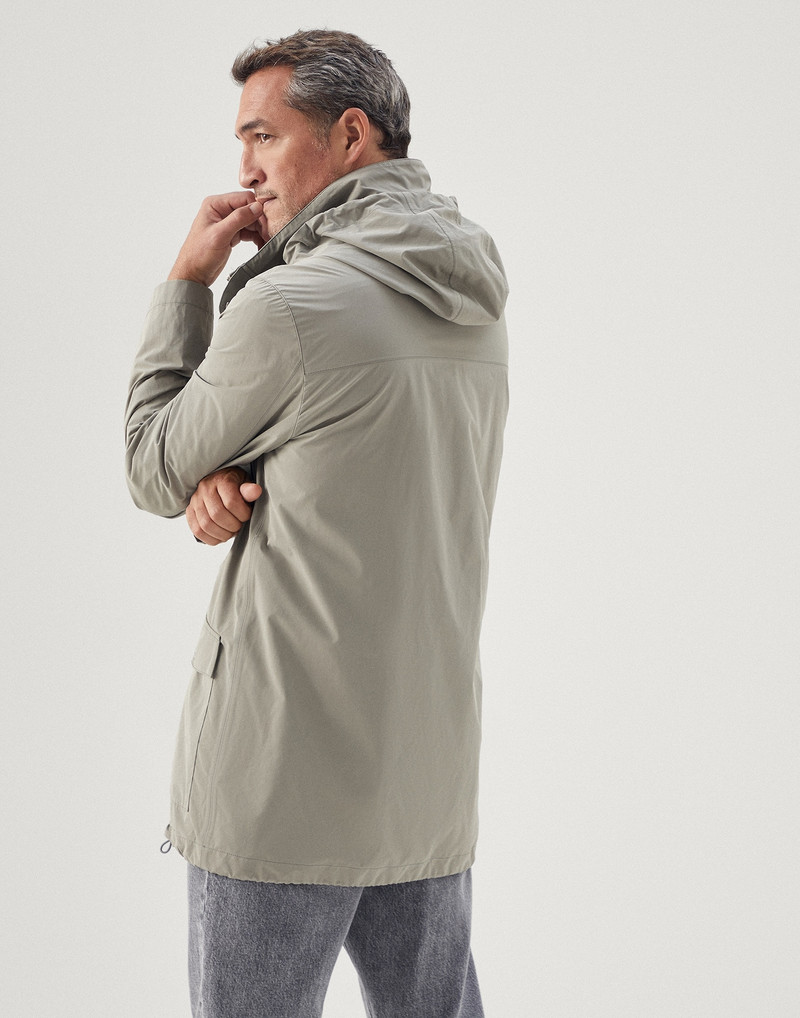 Water-resistant microfiber parka with detachable hood 2