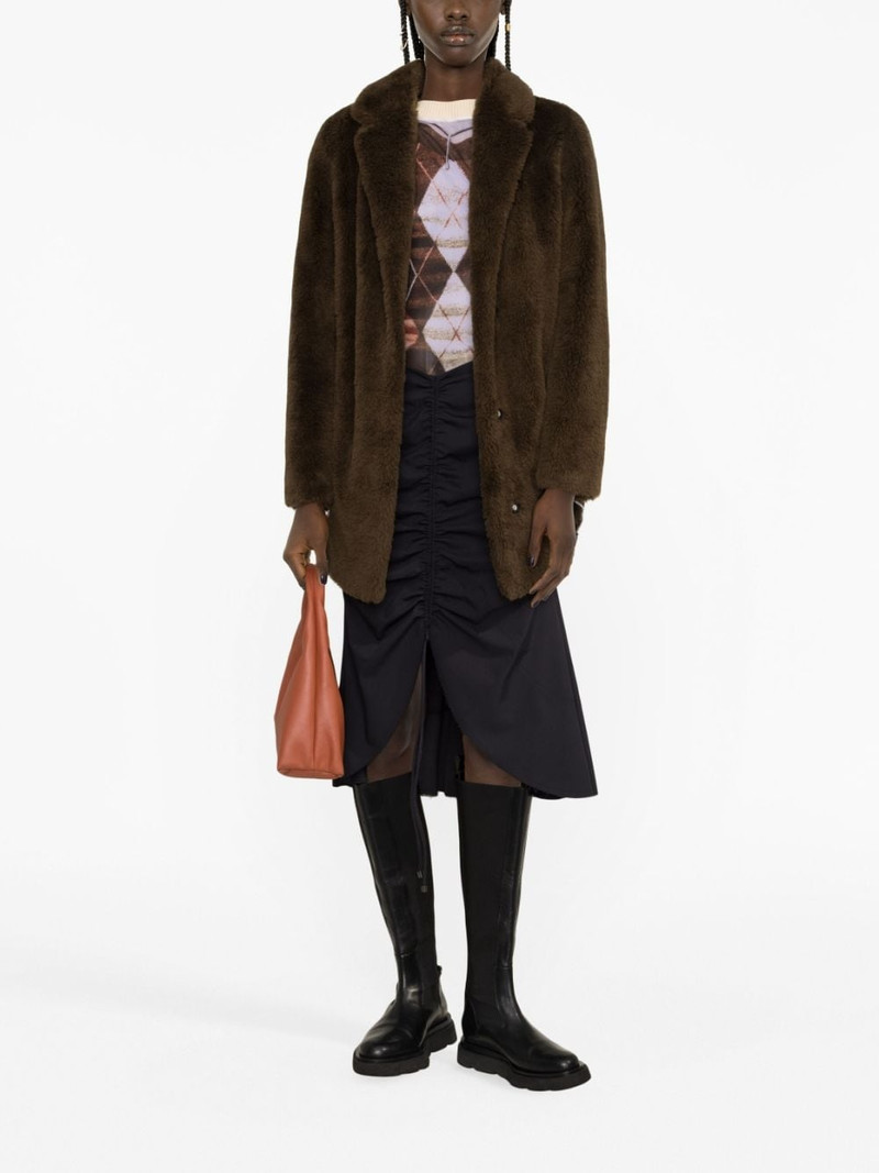 Yves Salomon notched-collar single-breasted coat outlook