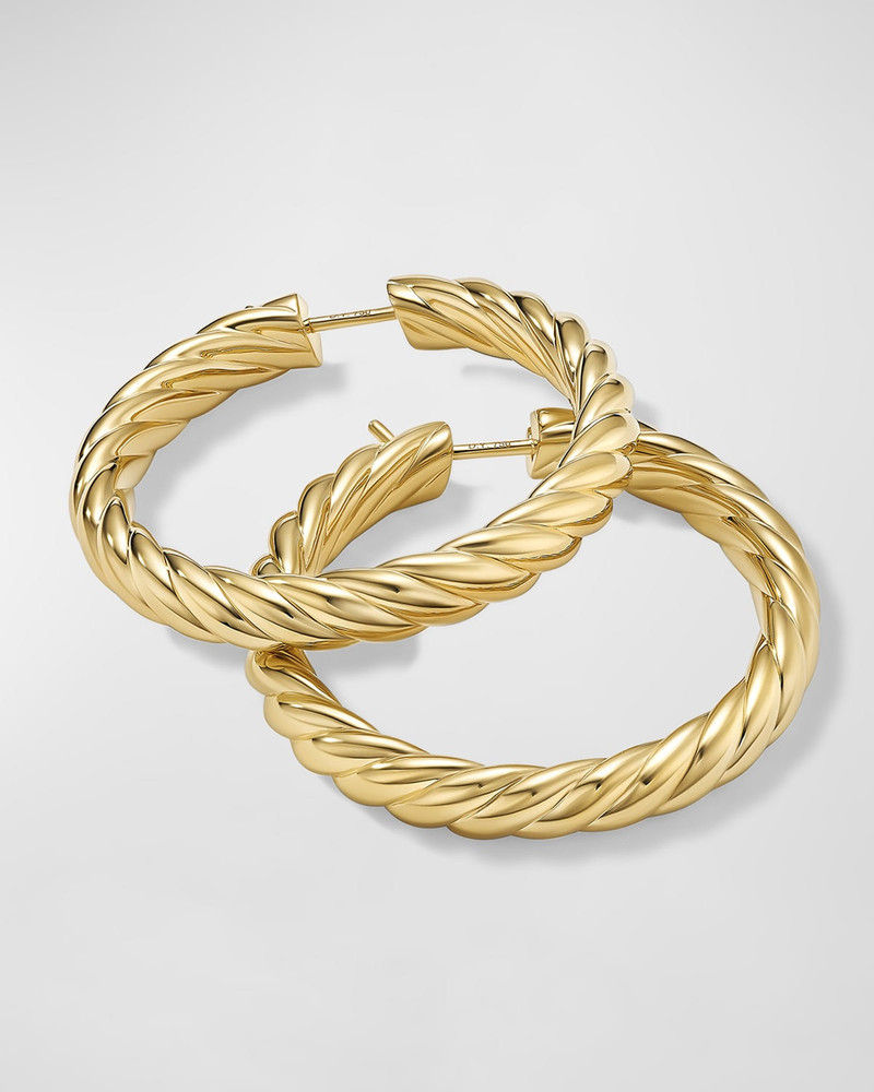 DAVID YURMAN Sculpted Cable Hoop Earrings in 18K Gold, 5.5mm, 1.5"L outlook