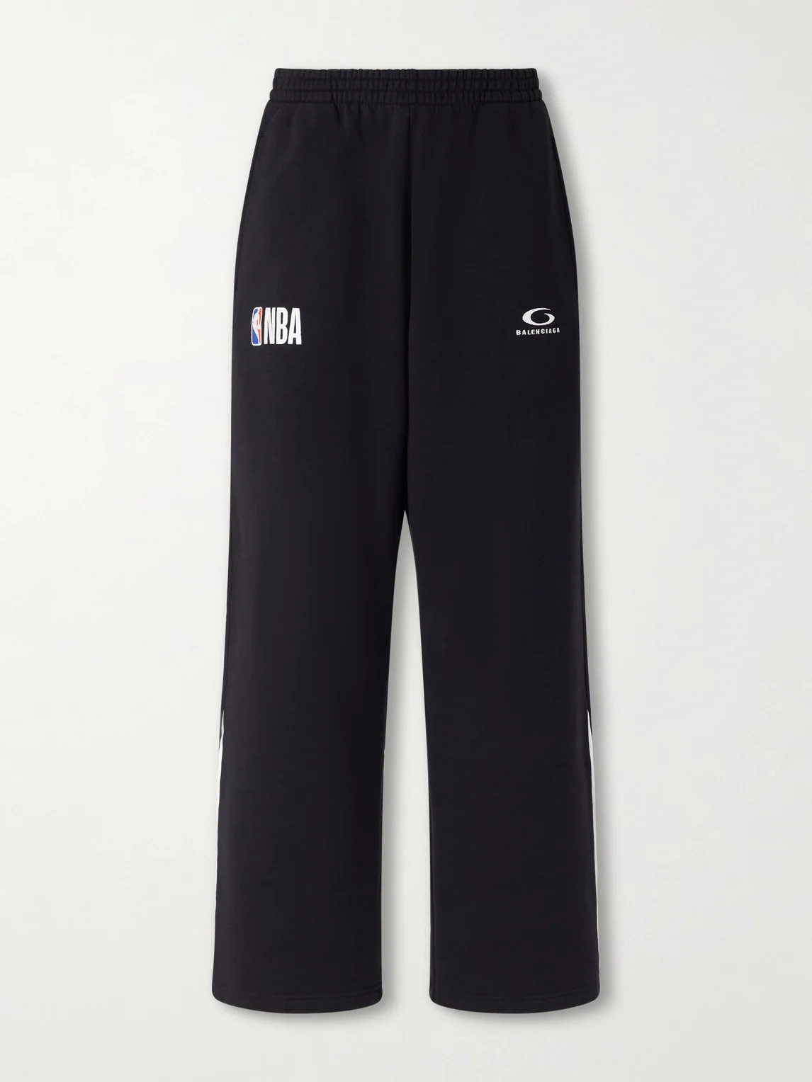 NBA Wide-Leg Logo-Embroidered Cotton-Jersey Sweatpants - 1