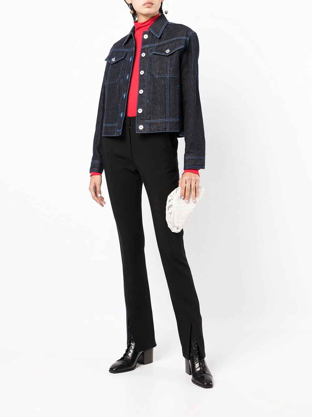 cropped denim jacket - 2