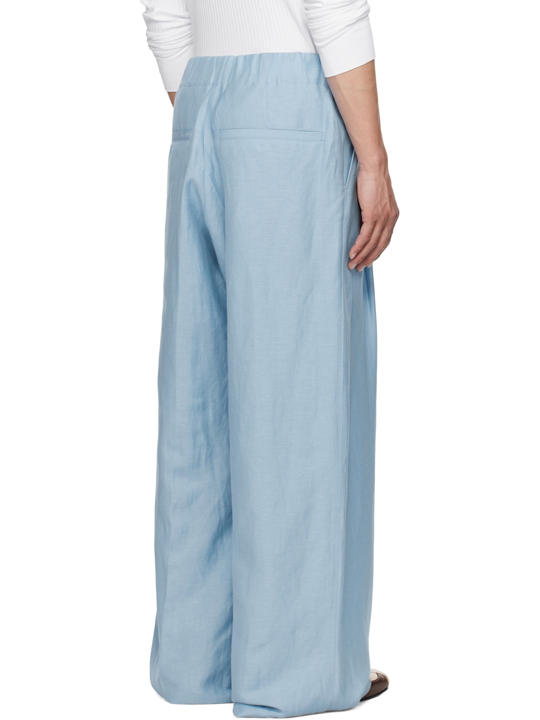 Blue Drawstring Trousers - 3