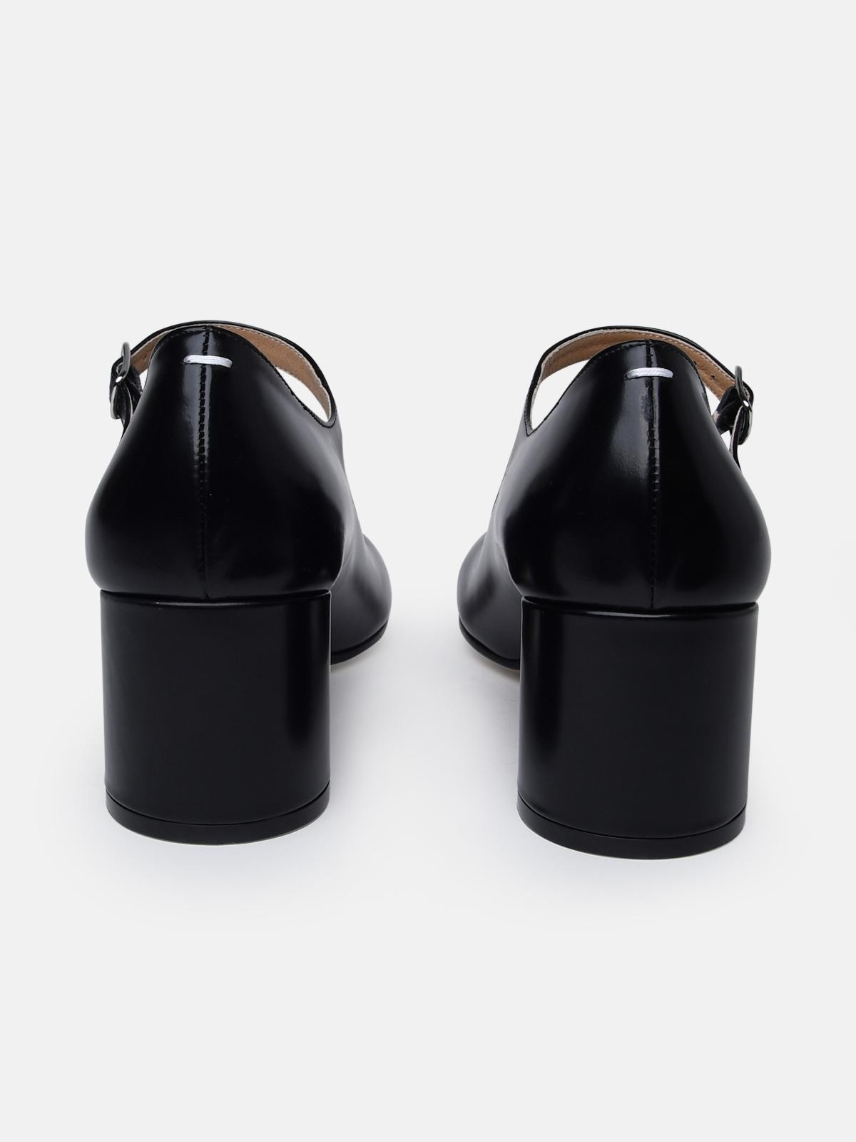BLACK LEATHER PUMPS - 4