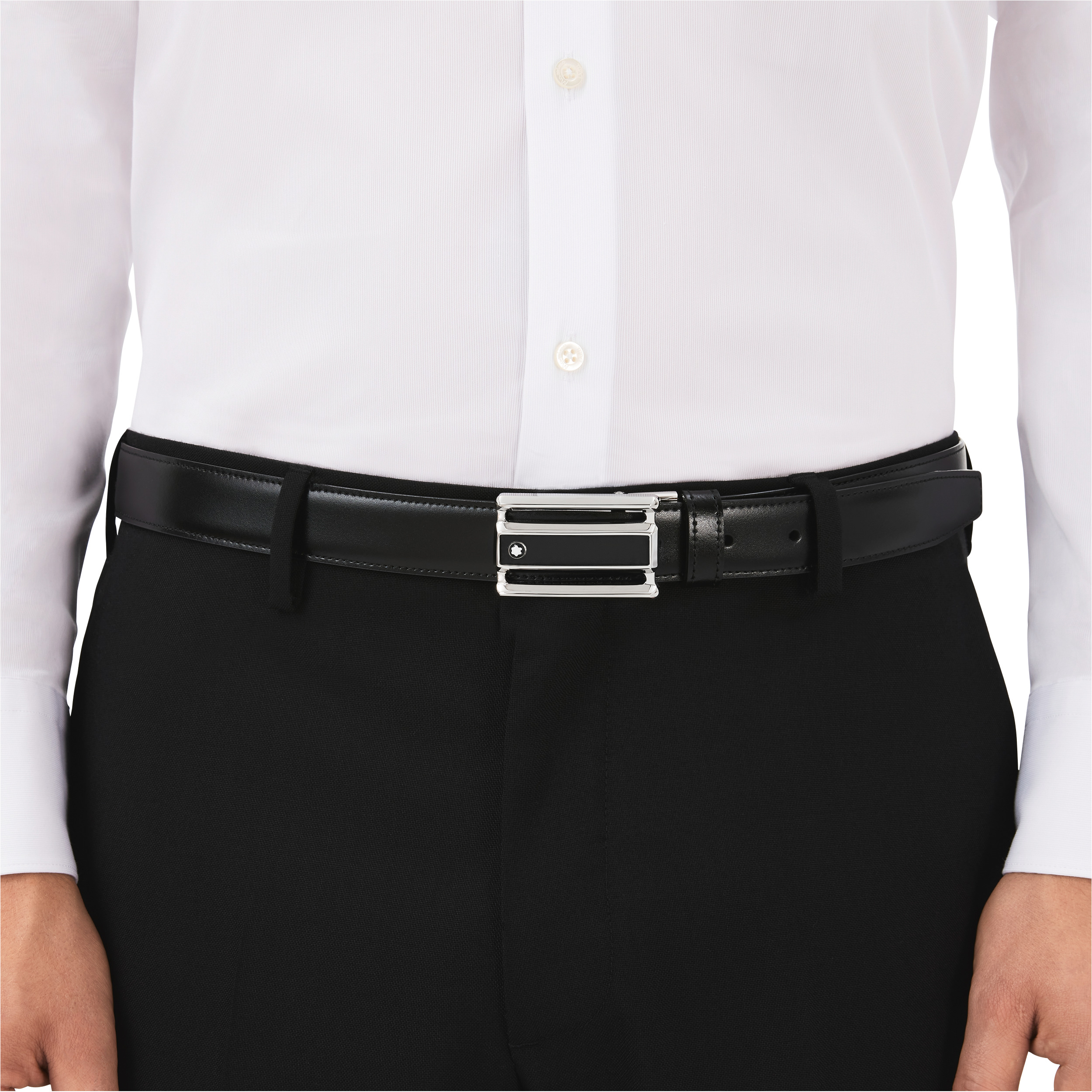 Black/brown 30 mm reversible leather belt - 2