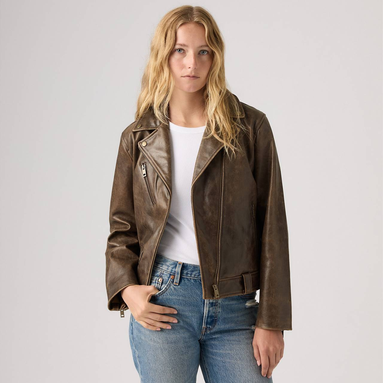 GENUINE LEATHER MOTO JACKET - 3
