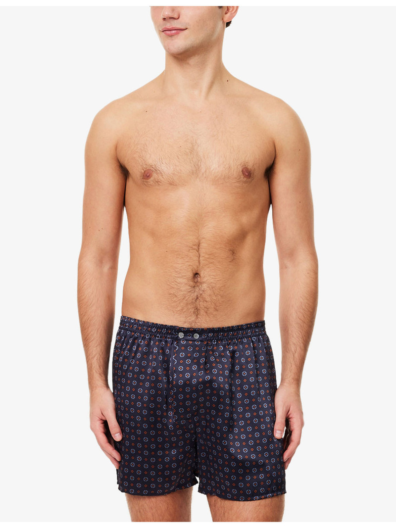 Derek Rose Brindisi Striped Silk Boxer Shorts outlook