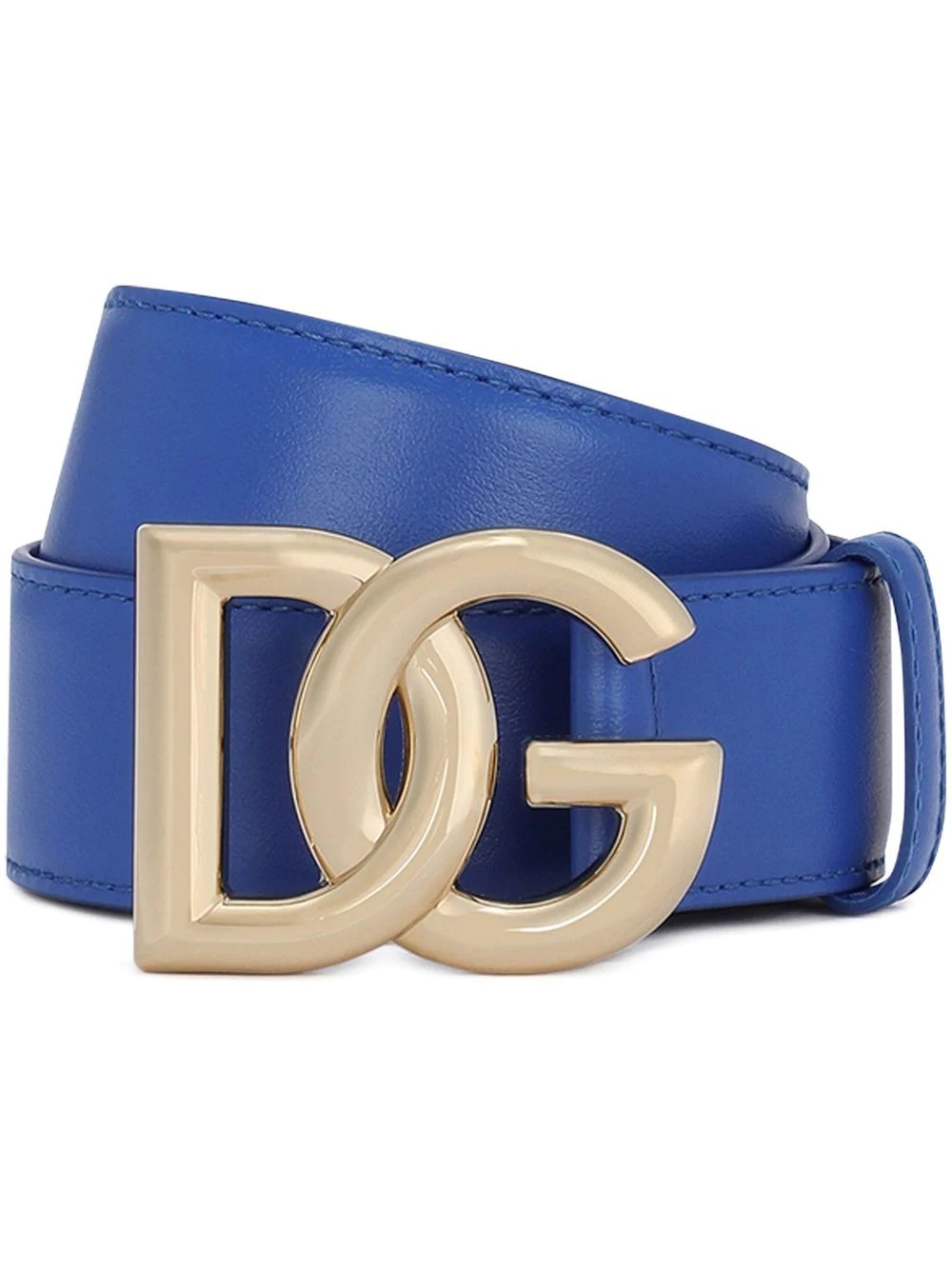 leather logo-lettering belt - 1