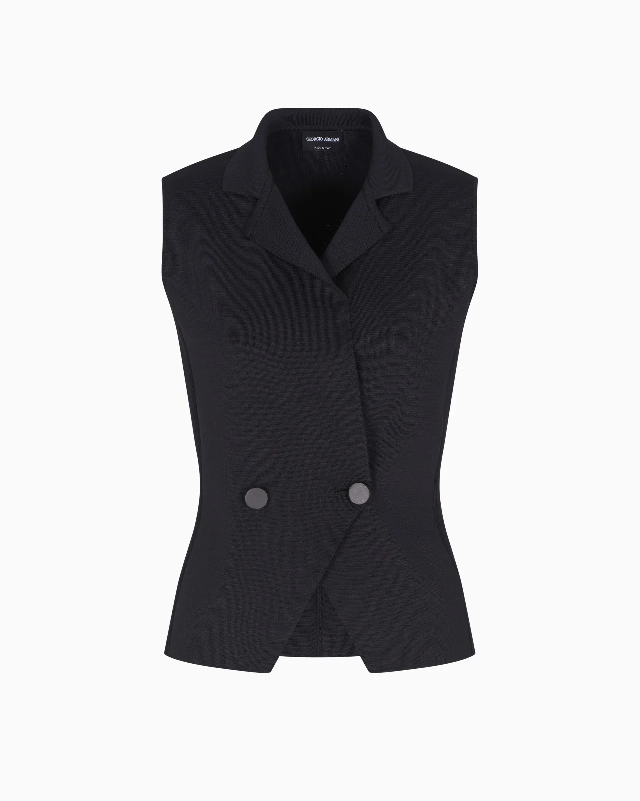 SILK KNIT DOUBLE-BREASTED GILET - 1