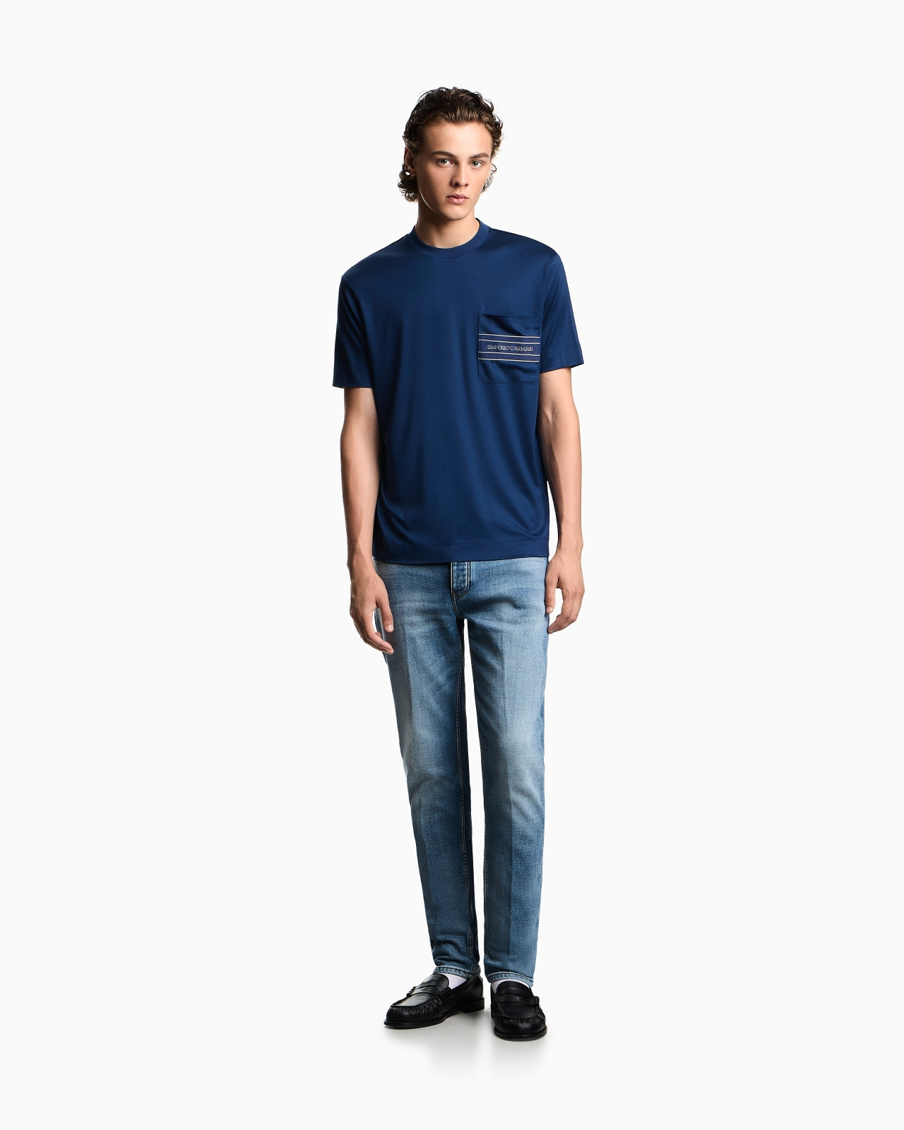 LYOCELL BLEND JERSEY T-SHIRT WITH POCKET AND 3D-EFFECT LOGO - 2
