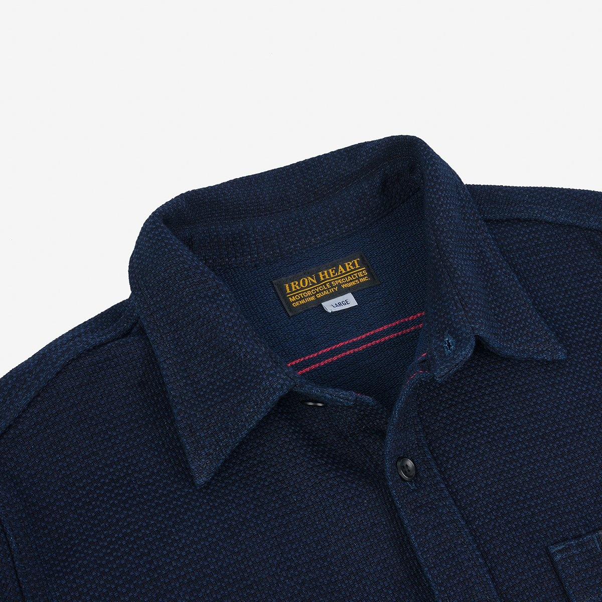 IHSH-380-IND 12oz Dobby Cloth Work Shirt - Indigo - 8