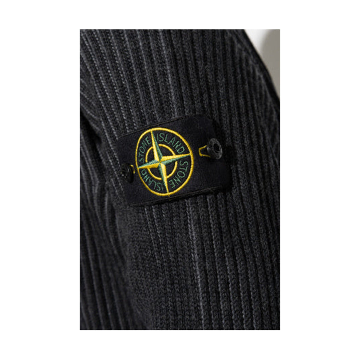 STONE ISLAND LOGO-PATCH HIGH NECK JUMPER (MELANGE CHARCOAL) - 2