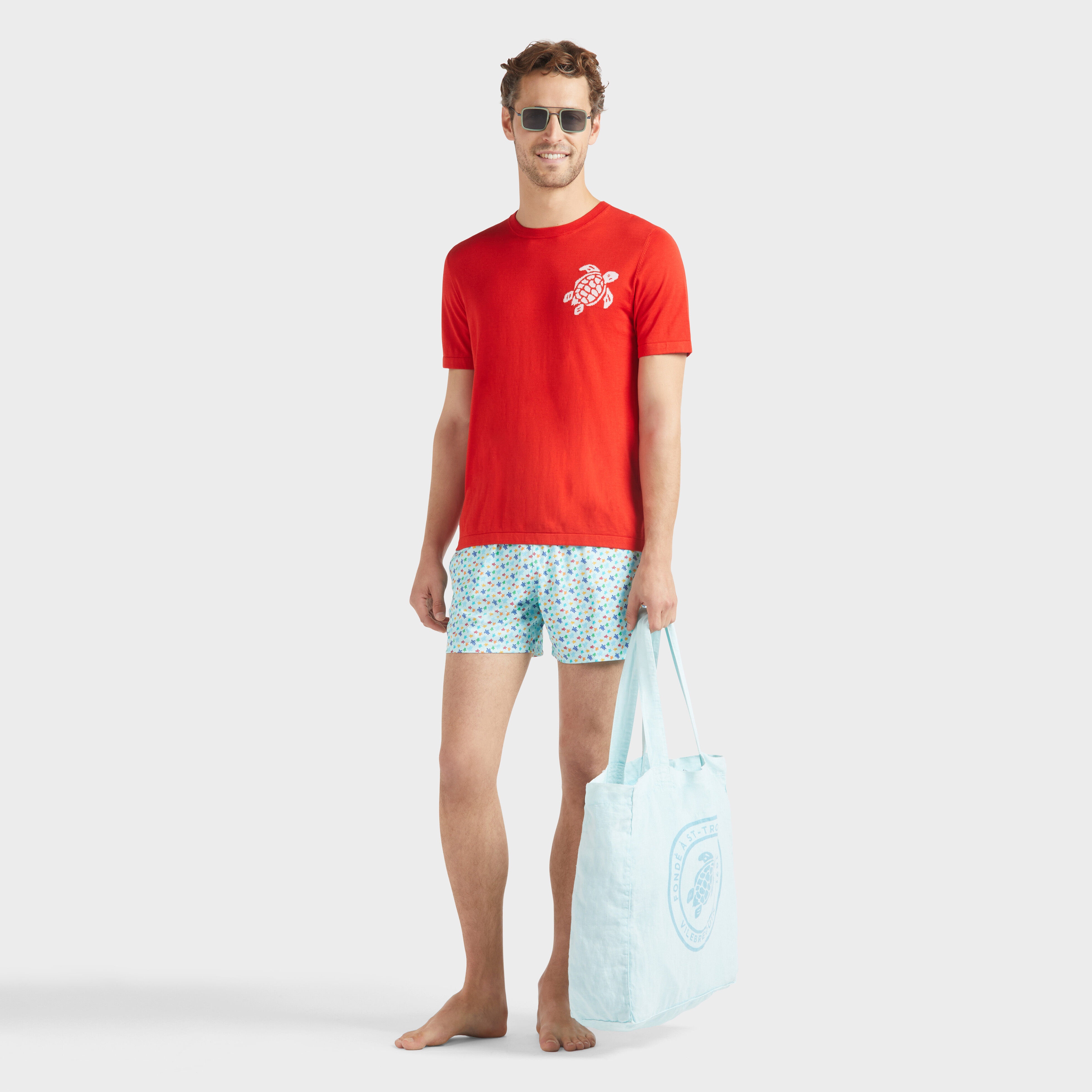 Men Stretch Short Swim Trunks Micro Ronde Des Tortues Rainbow - 6