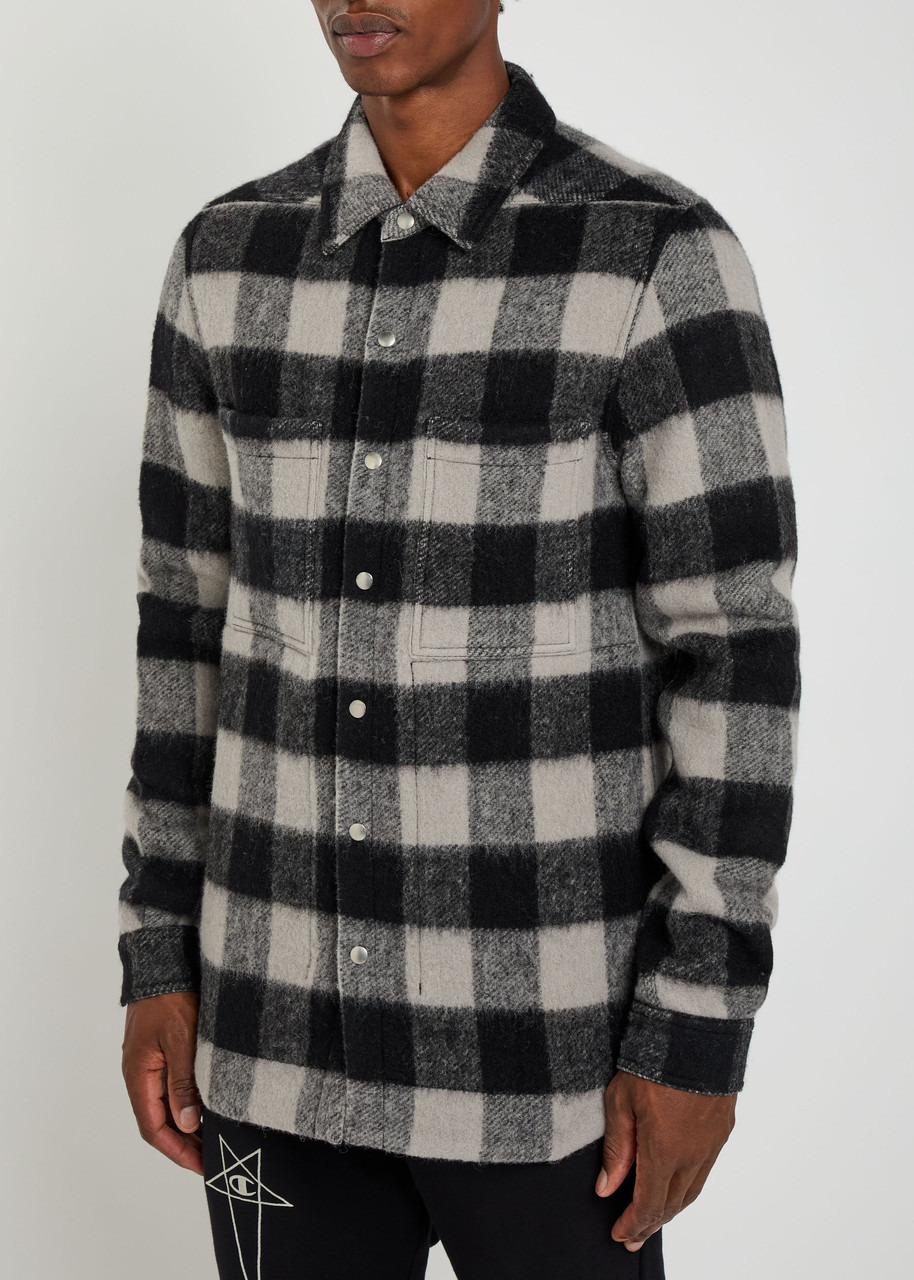 Rick Owens Checked Wool Overshirt - 2