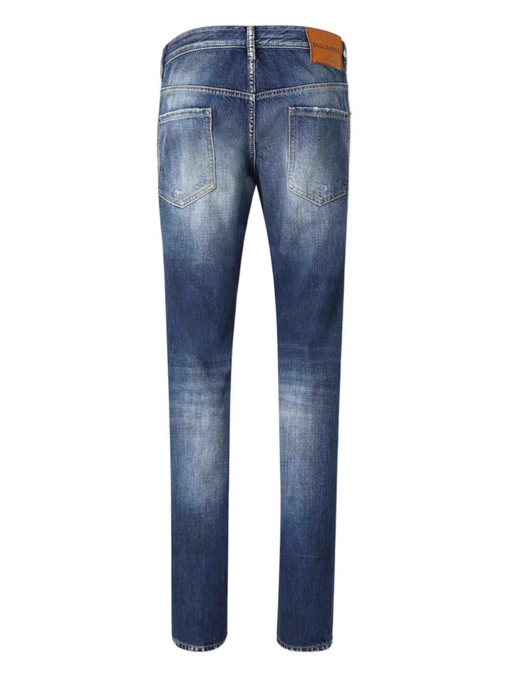 faded distressed denim jeans - 2