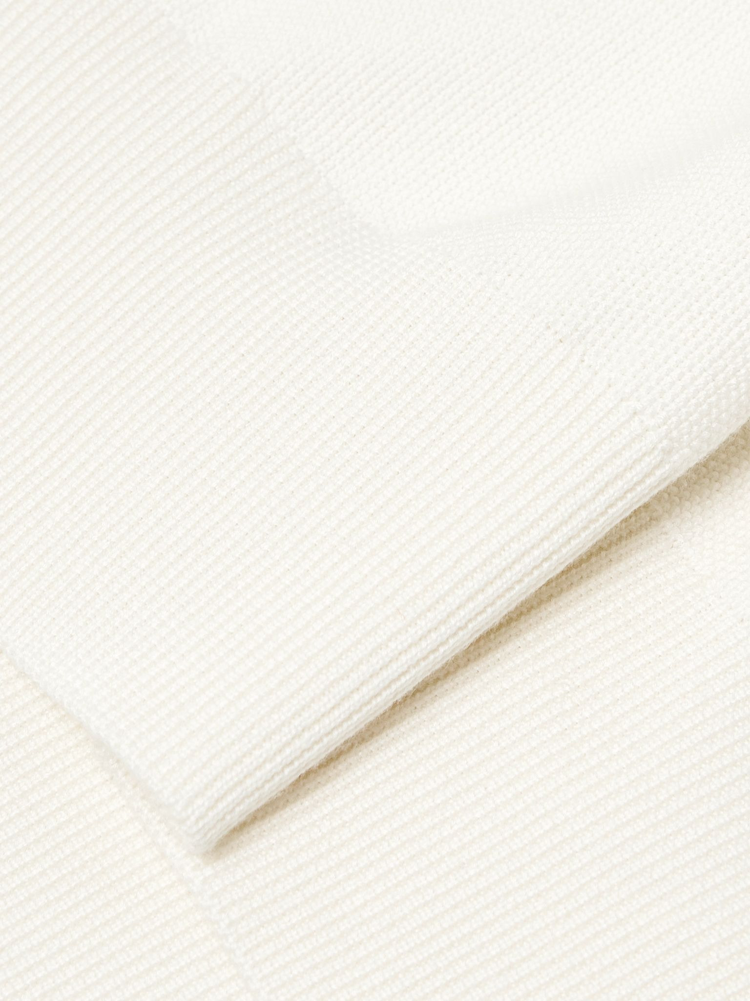 Cotton and Silk-Blend Piqué Sweater White - 5