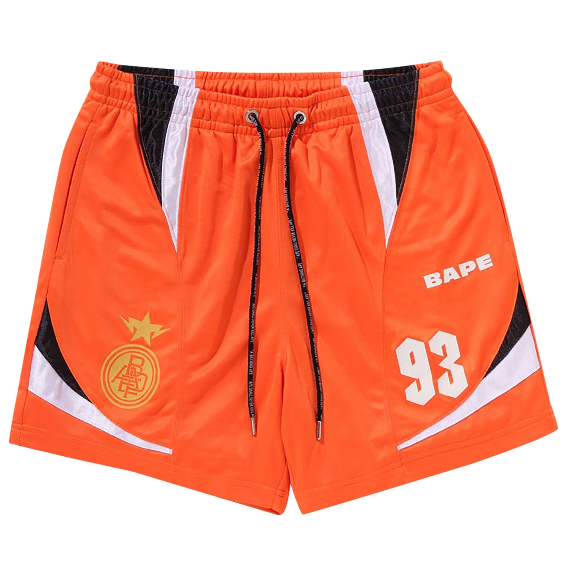 BAPE Multi Logo Relaxed Fit Soccer Shorts 'Orange' - 1