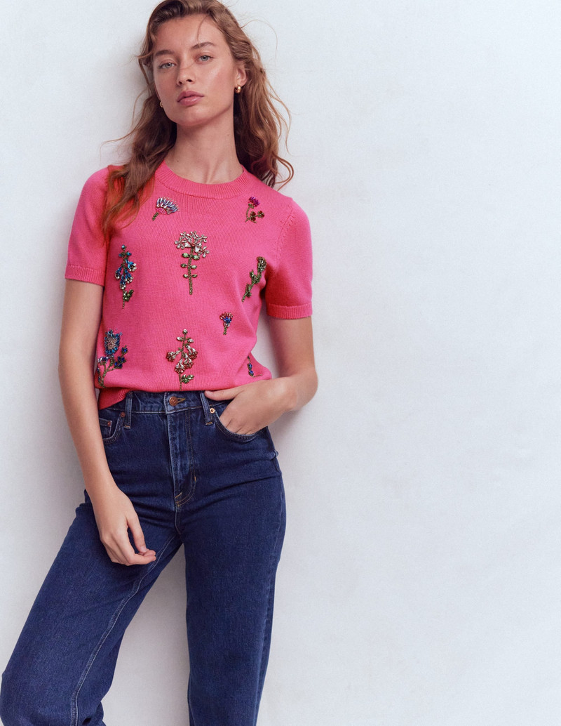 Embellished T-Shirt-Pink Punch 5