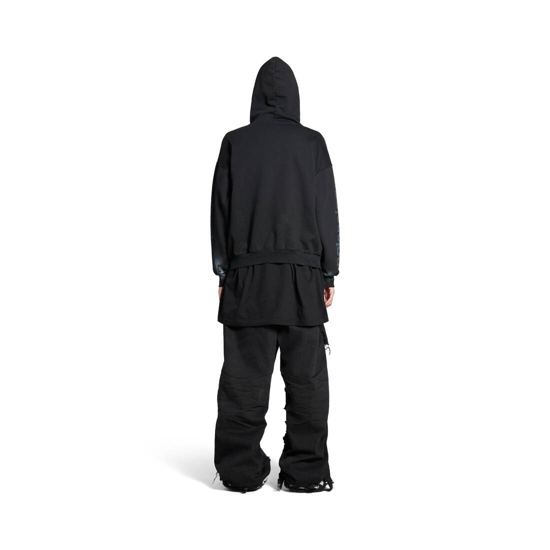 3b Stencil Hoodie Medium Fit in Black - 4