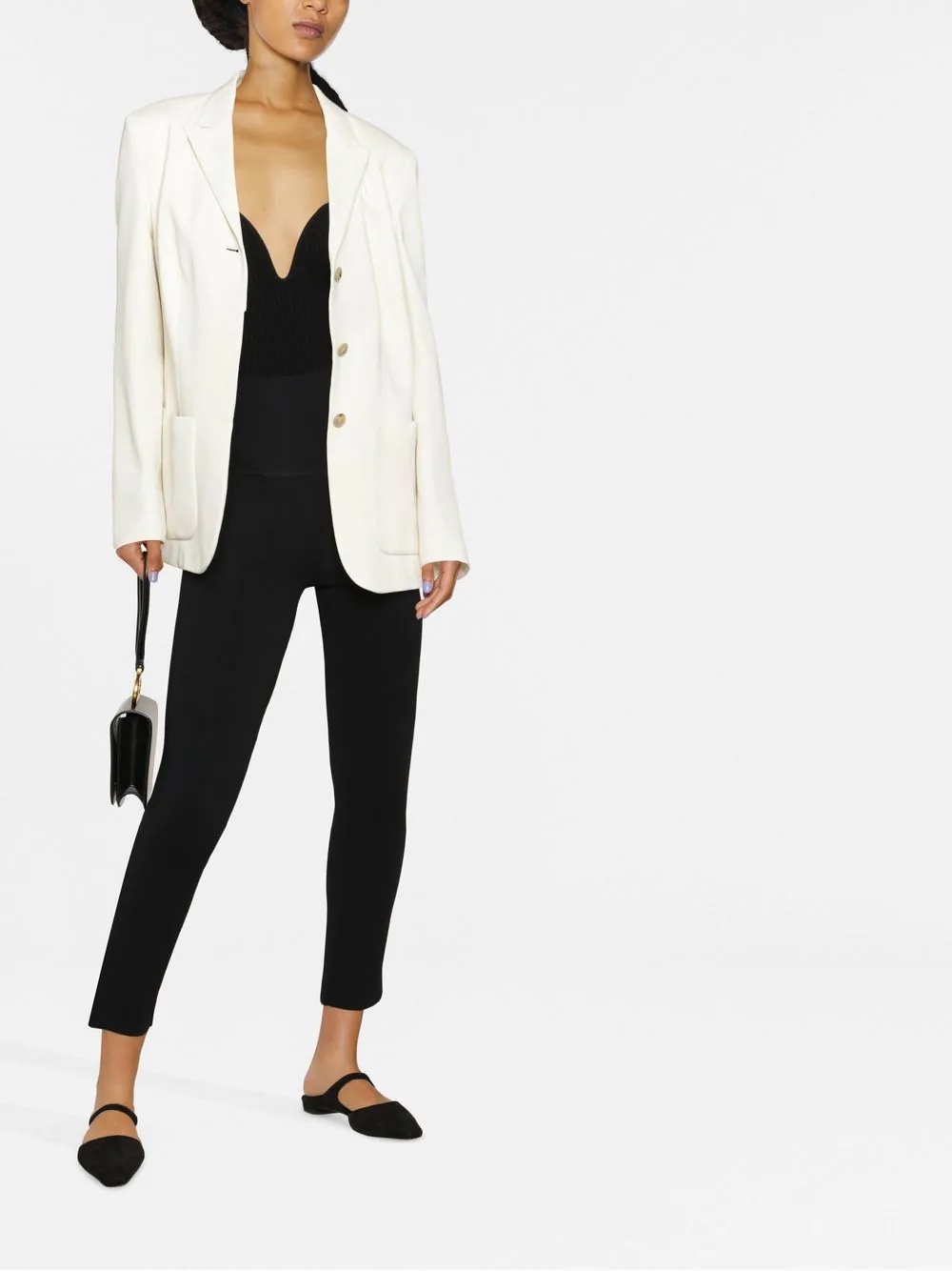 high-waisted cropped trousers - 2