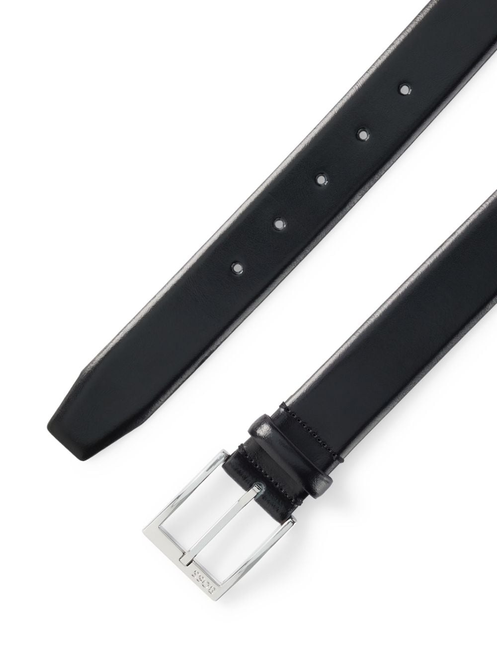 logo-engraved buckle leather belt - 2