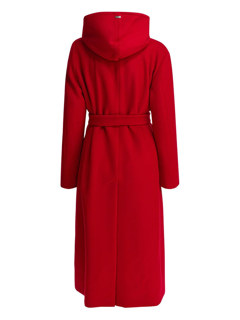 Herno hooded belted double-breasted coat outlook