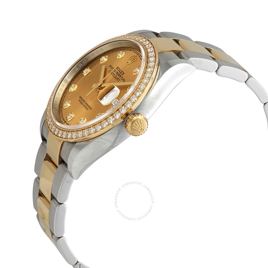 Rolex Datejust 36 Champagne Diamond Dial Men's Steel and 18kt Yellow Gold Oyster Watch 126283CDO - 2