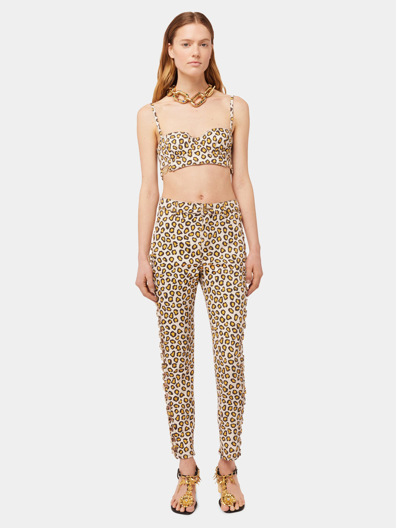 rabanne LEOPARD PRINTED FITTED PANTS outlook