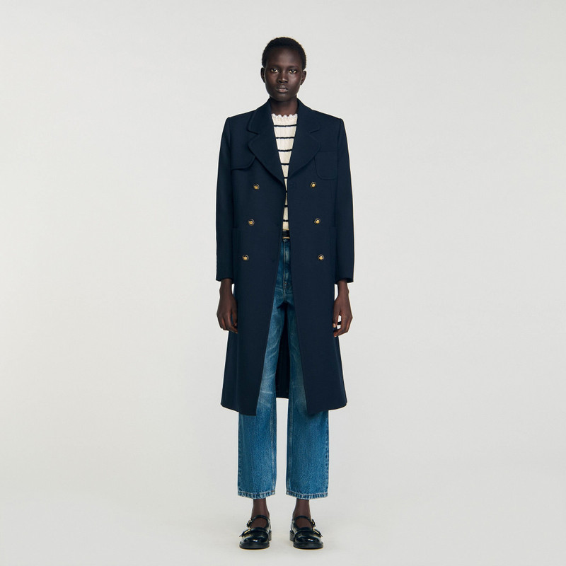 Sandro LONG DOUBLE-BREASTED COAT outlook