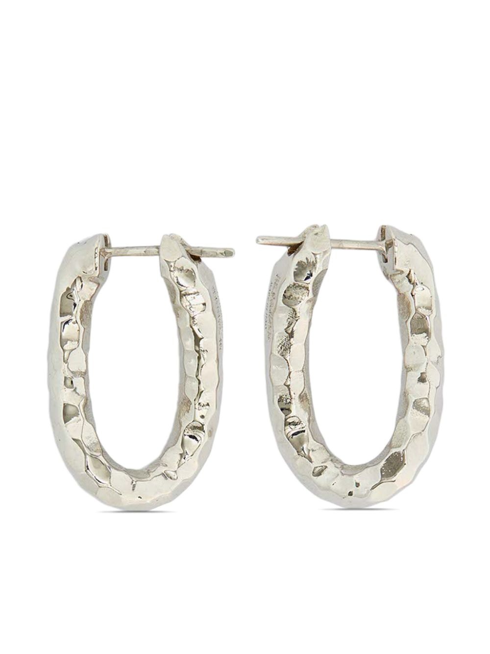 hammered-effect hoop earrings - 1