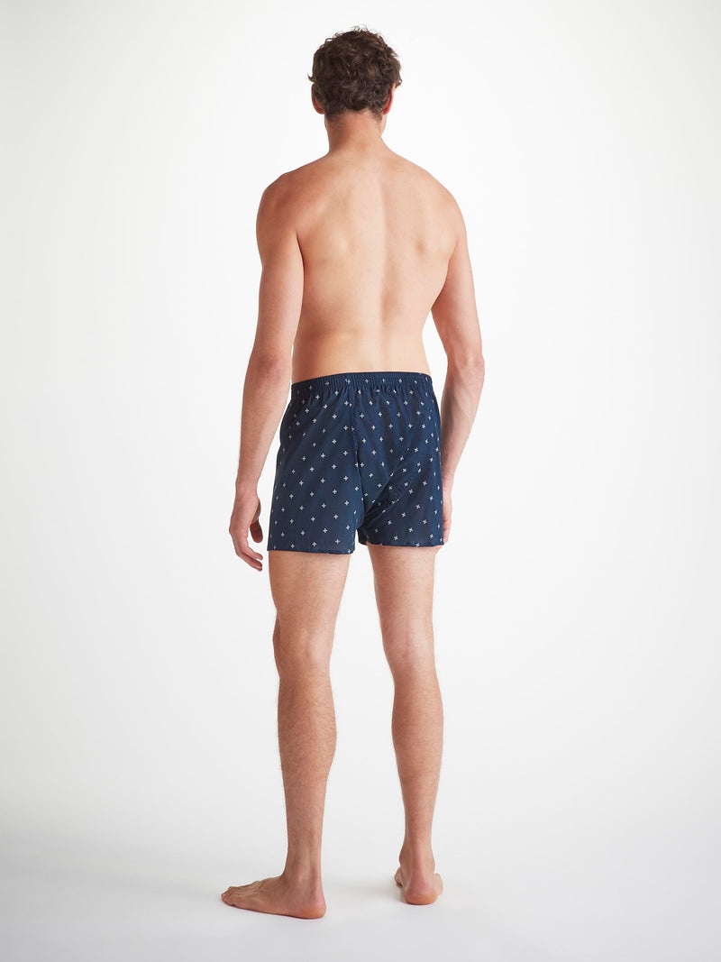 Men's Classic Fit BoxersCotton Batiste Navy Sailor's Knot Print - 4