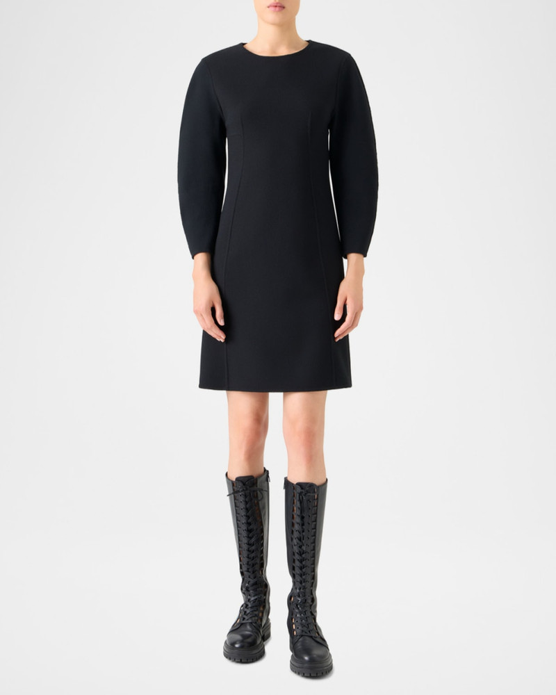 AKRIS Wool Crepe Long-Sleeve Mini Dress outlook