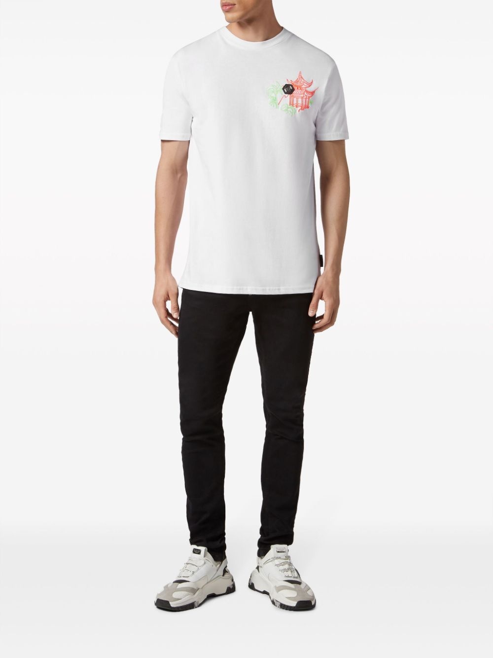 embroidered cotton T-shirt - 2