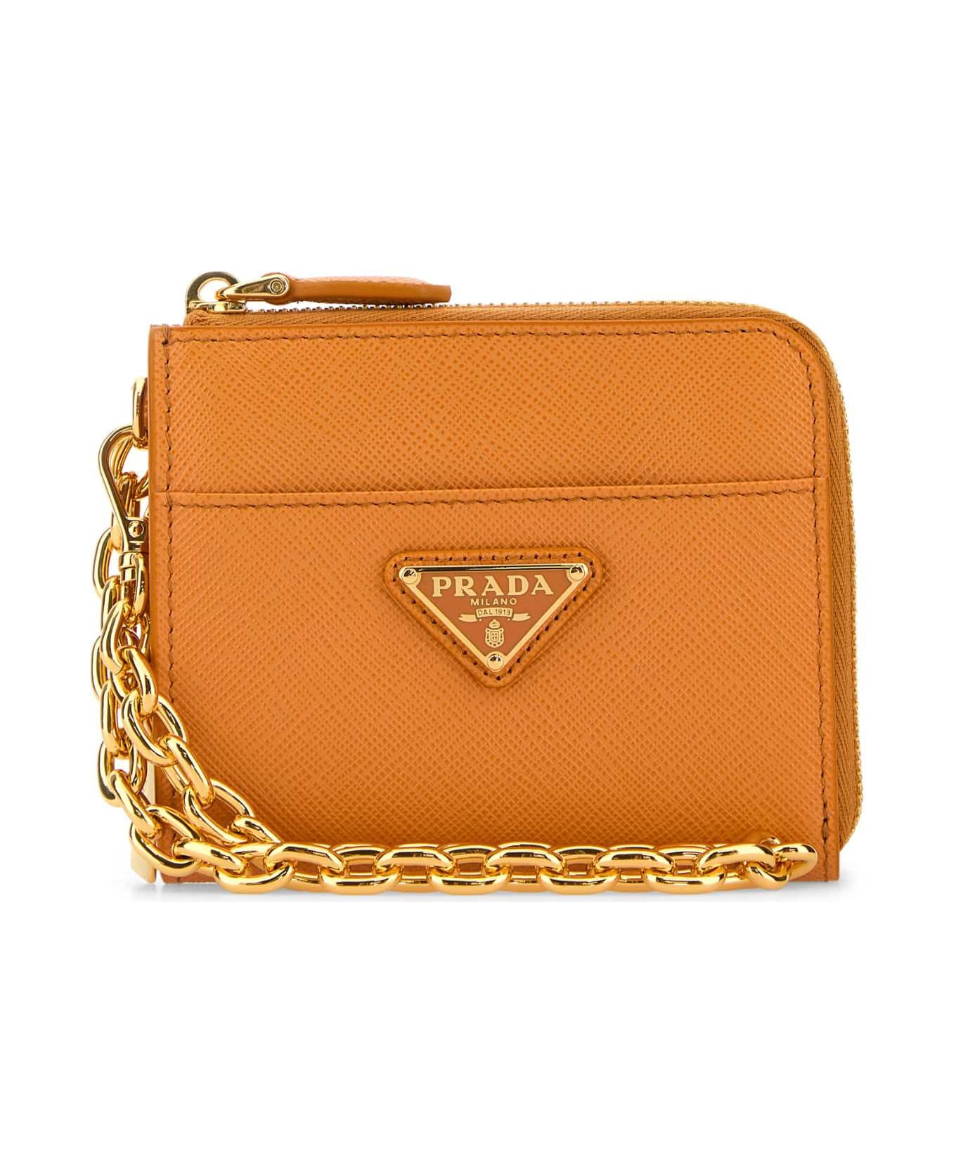 Orange Leather Wallet - 1