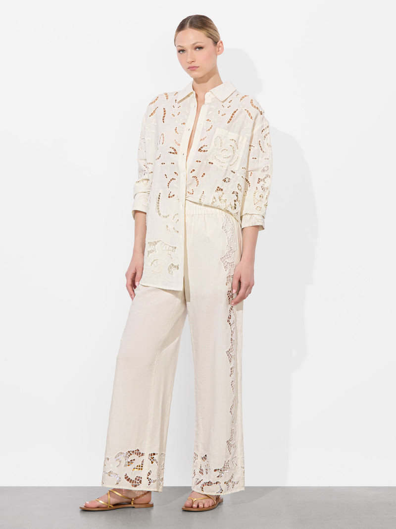 Alice + Olivia FINELY EYELET OVERSIZED BUTTON DOWN outlook