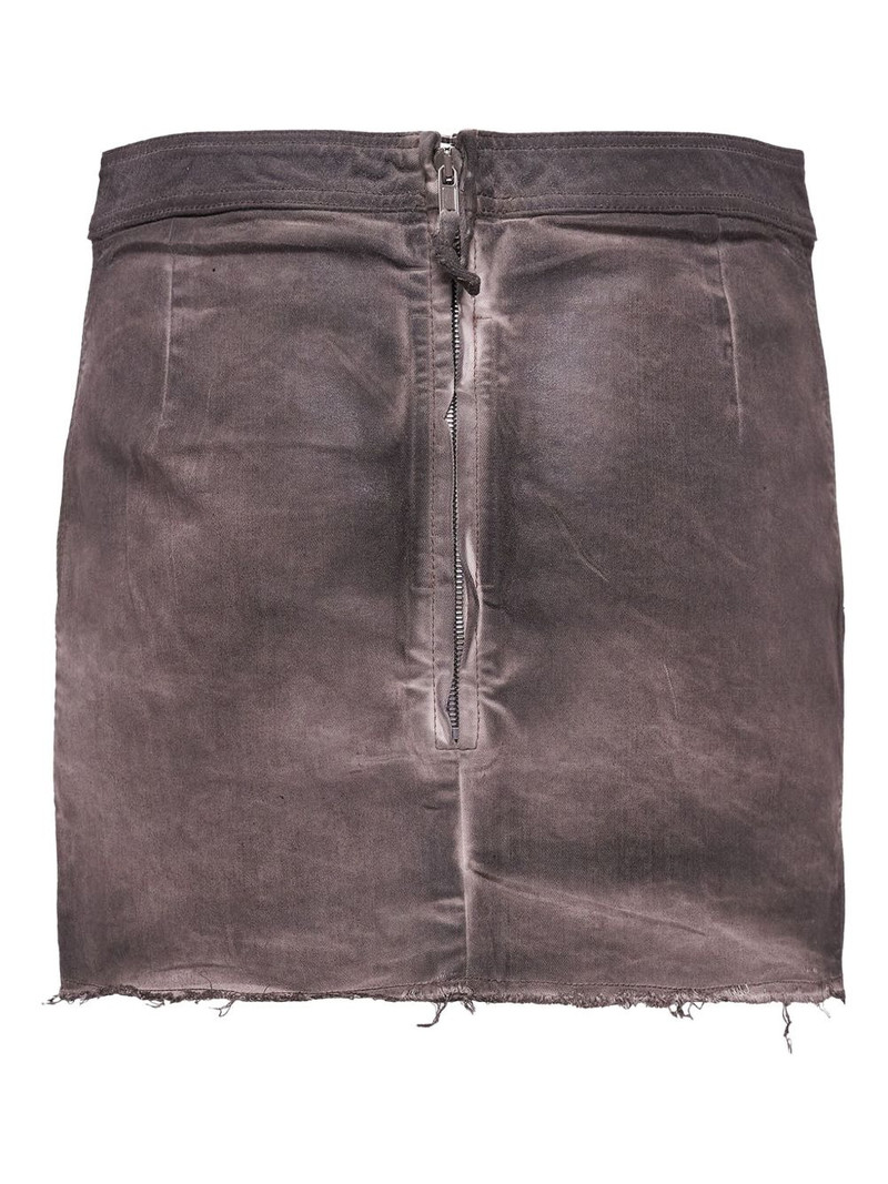 Rick Owens DRKSHDW frayed-hem mini skirt outlook
