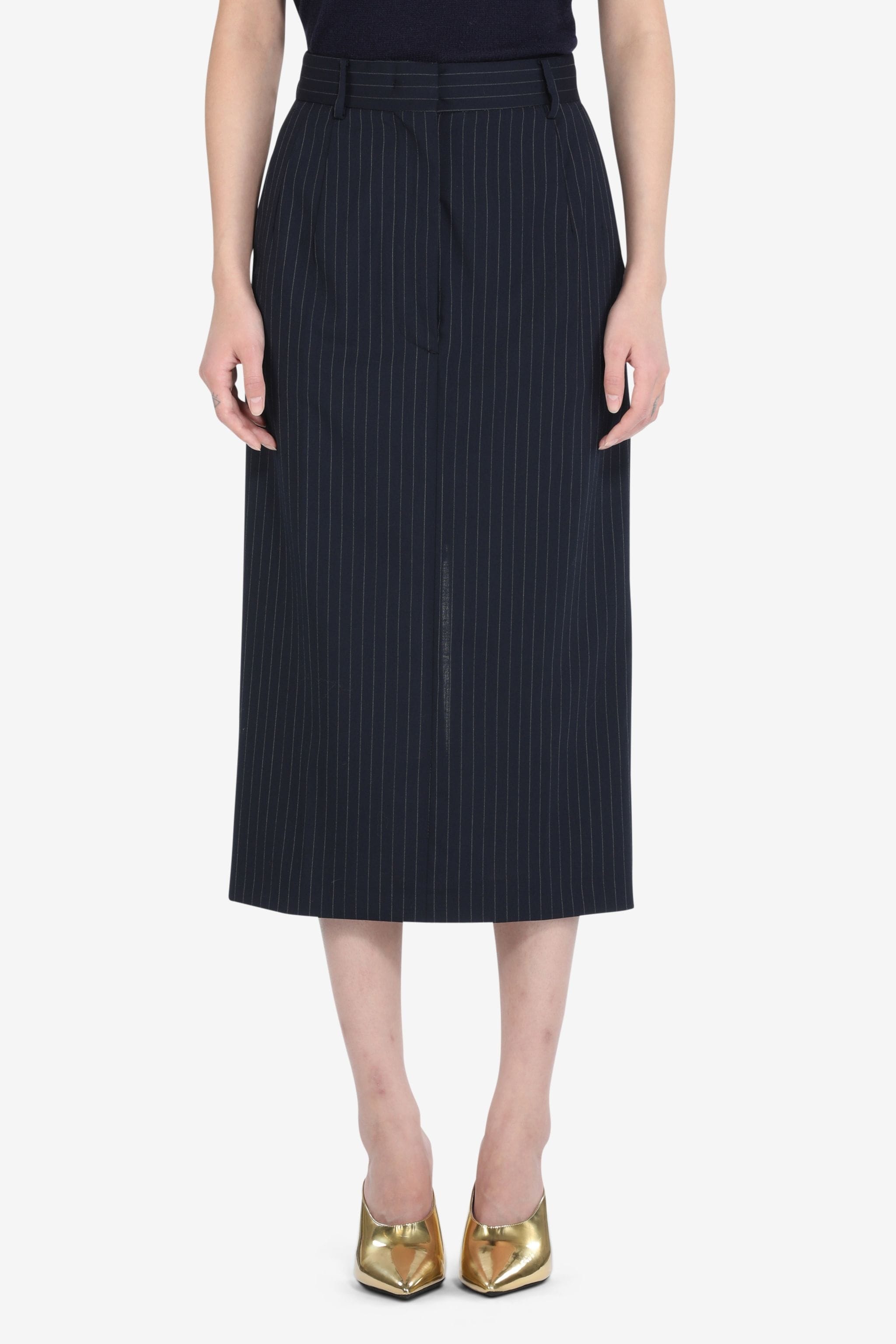 PINSTRIPE TAILORED SKIRT - 1