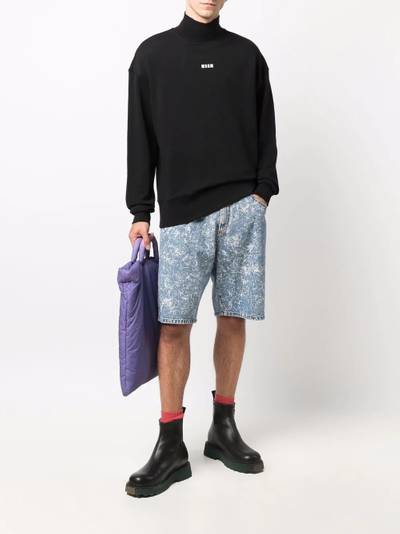 MSGM logo-print high-neck sweatshirt outlook