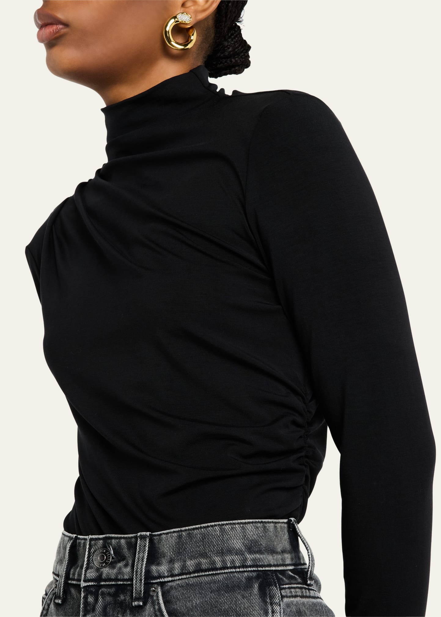 Mylie Gathered Turtleneck Top - 5