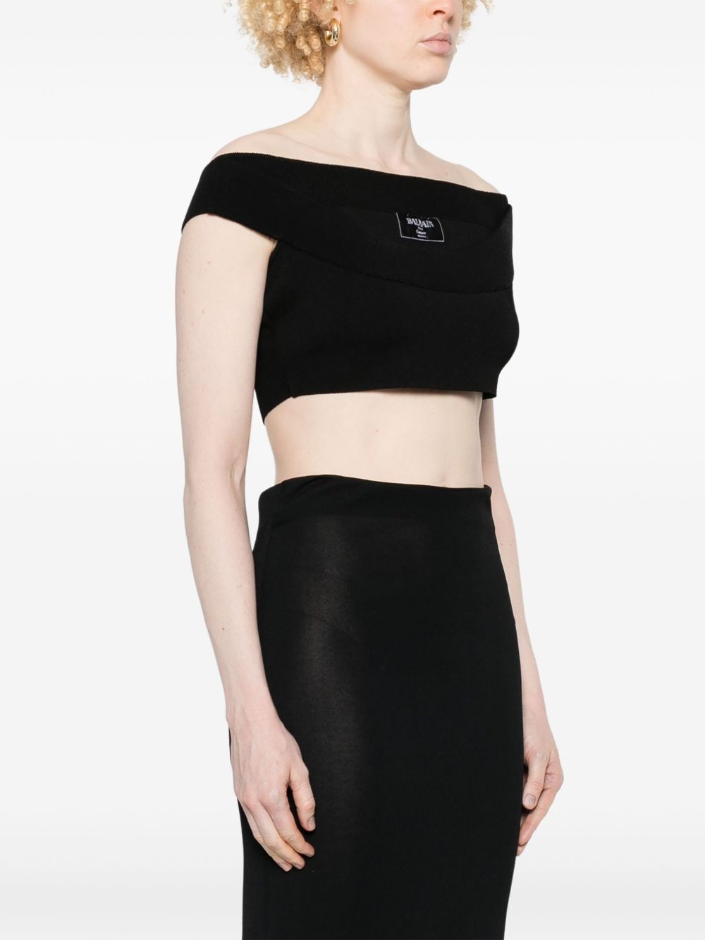 layered-neck crop top - 3
