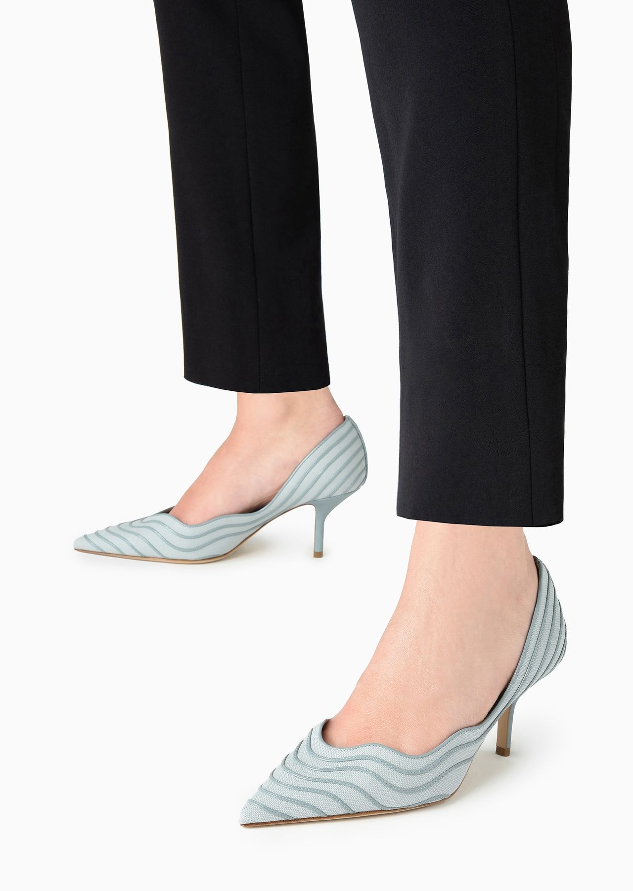 Canvas and leather court shoes - 6