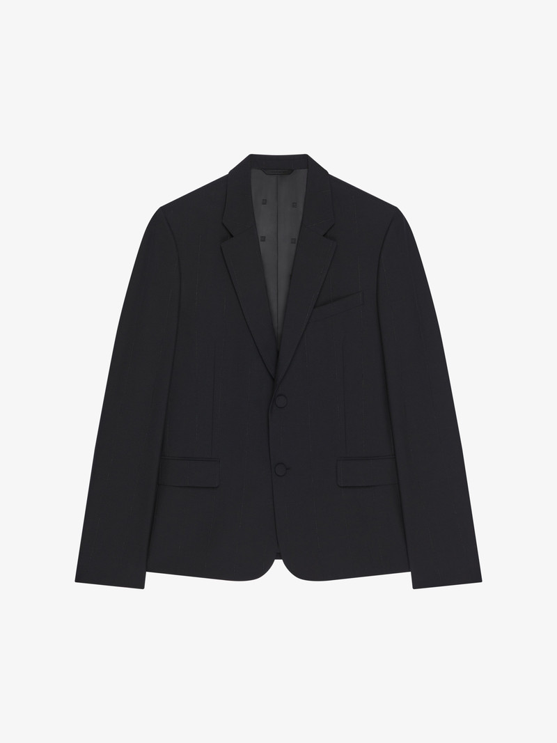 JACKET IN WOOL WITH LUREX STRIPES - 1