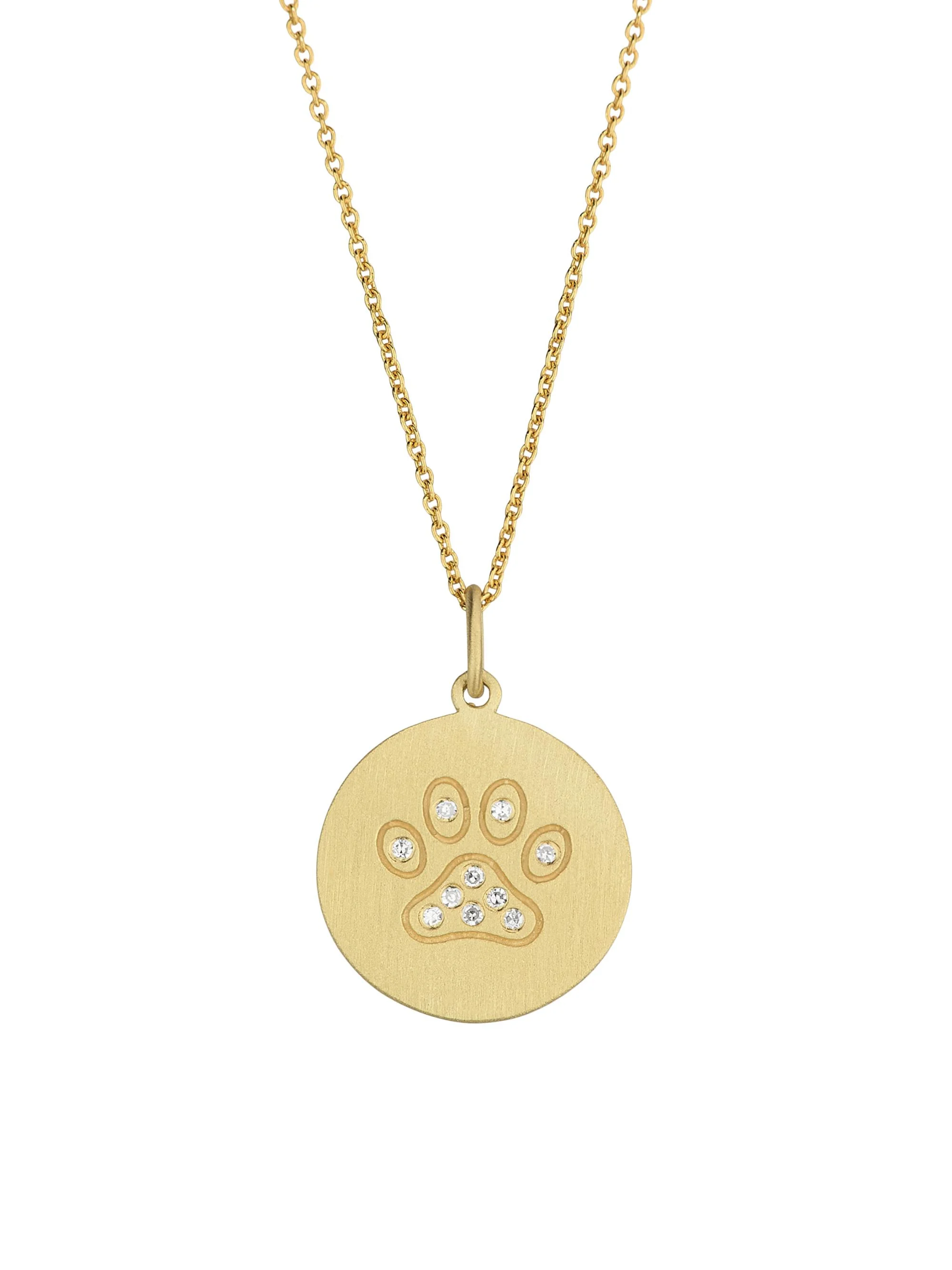 Women's Tiny Treasures 18K Yellow Gold & 0.03 TCW Diamond Paw Pendant Necklace - Yellow Gold - 1