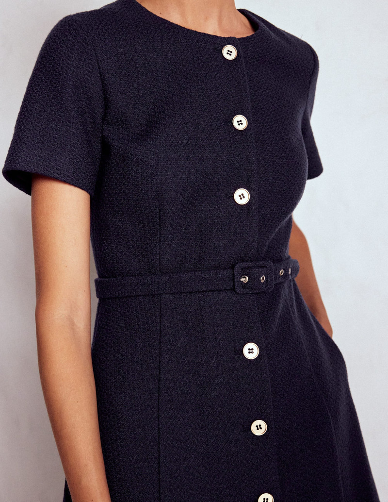Charlotte Cotton Midi Dress-Navy 3