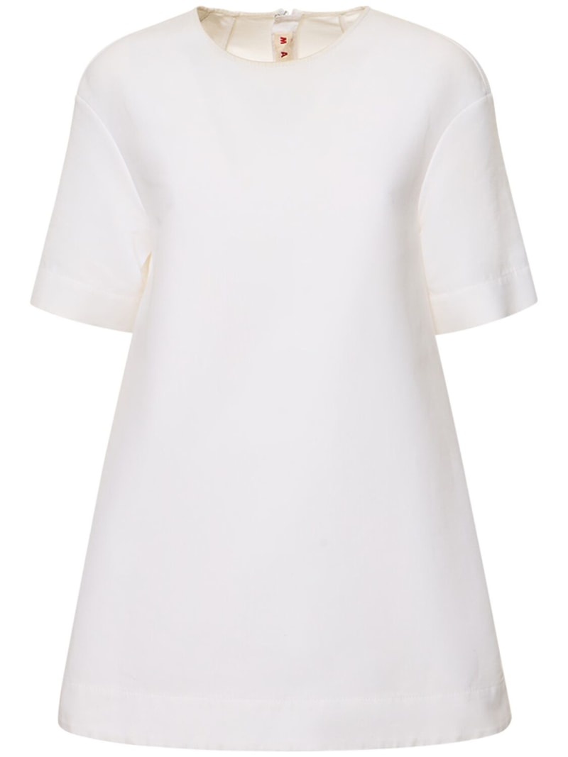 Cotton cady short sleeve mini dress - 1