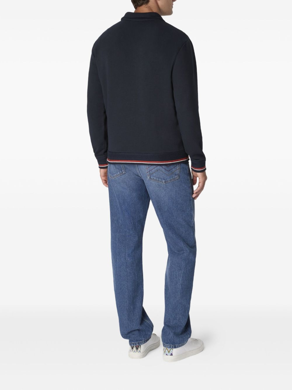 zip-up logo-embroidered sweater - 3