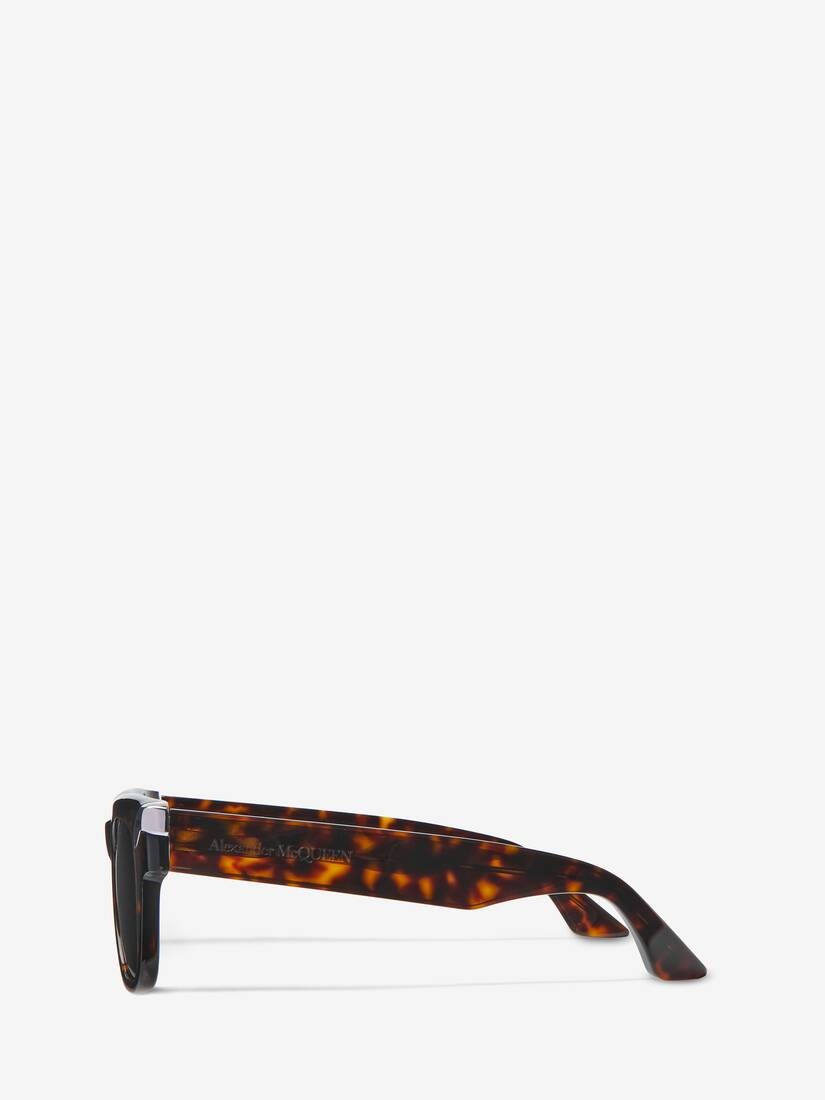 Men's Punk Rivet Square Sunglasses in Havana/brown - 4
