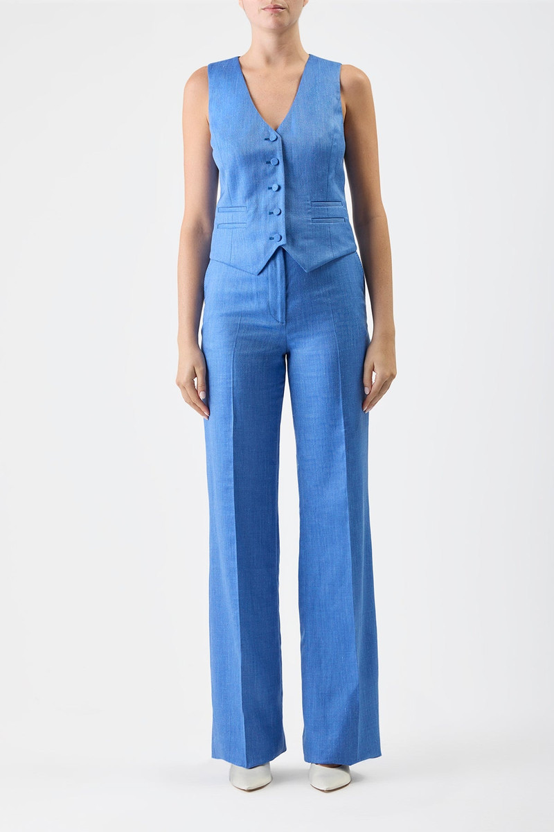 GABRIELA HEARST Coleridge Vest in Silk Wool with Linen outlook