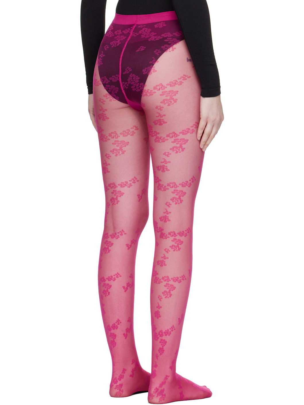 Pink Floret Tights - 3