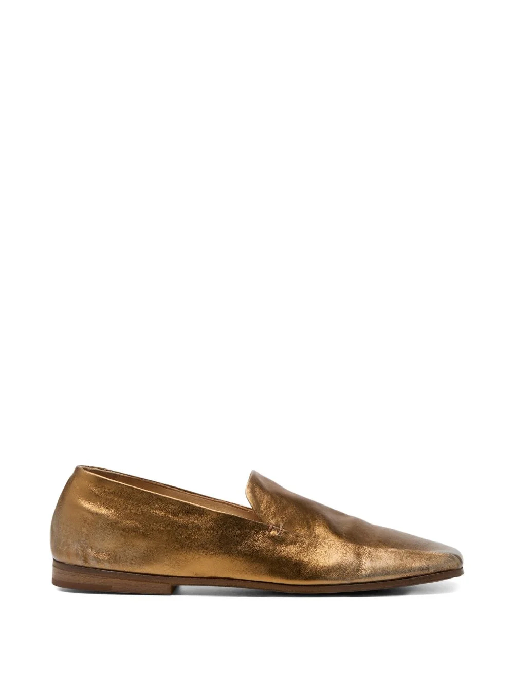metallic square-toe loafers - 1