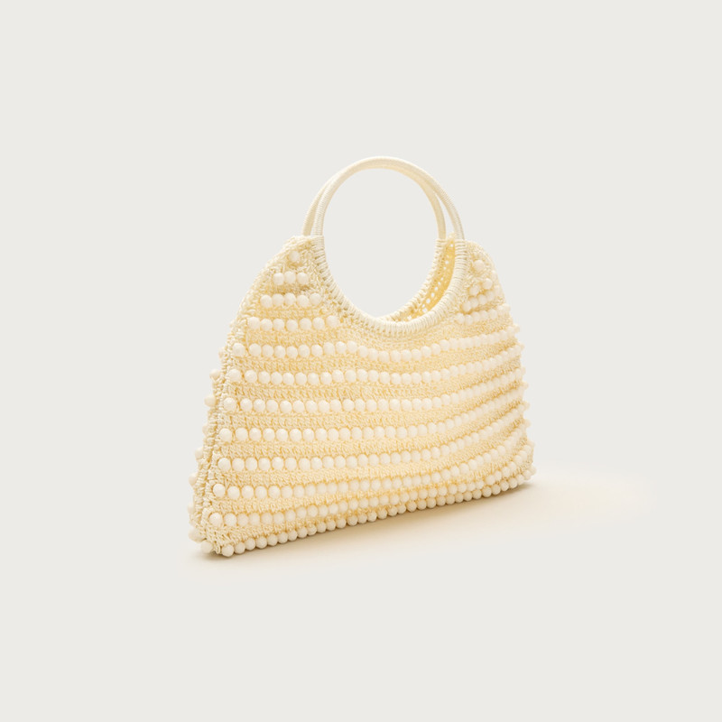 Handcrocheted top-handle bag with beads 5